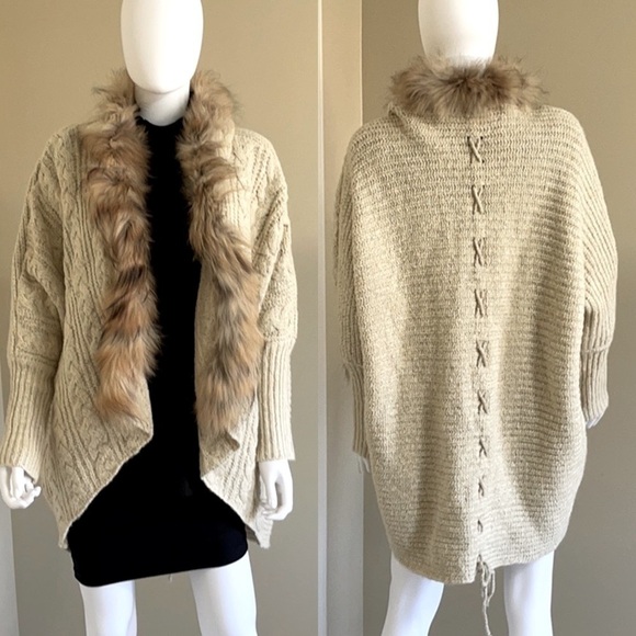 ANAMA trendy cocoon/Batwing style open front cardigan sweater. P size M/L - Picture 3 of 13